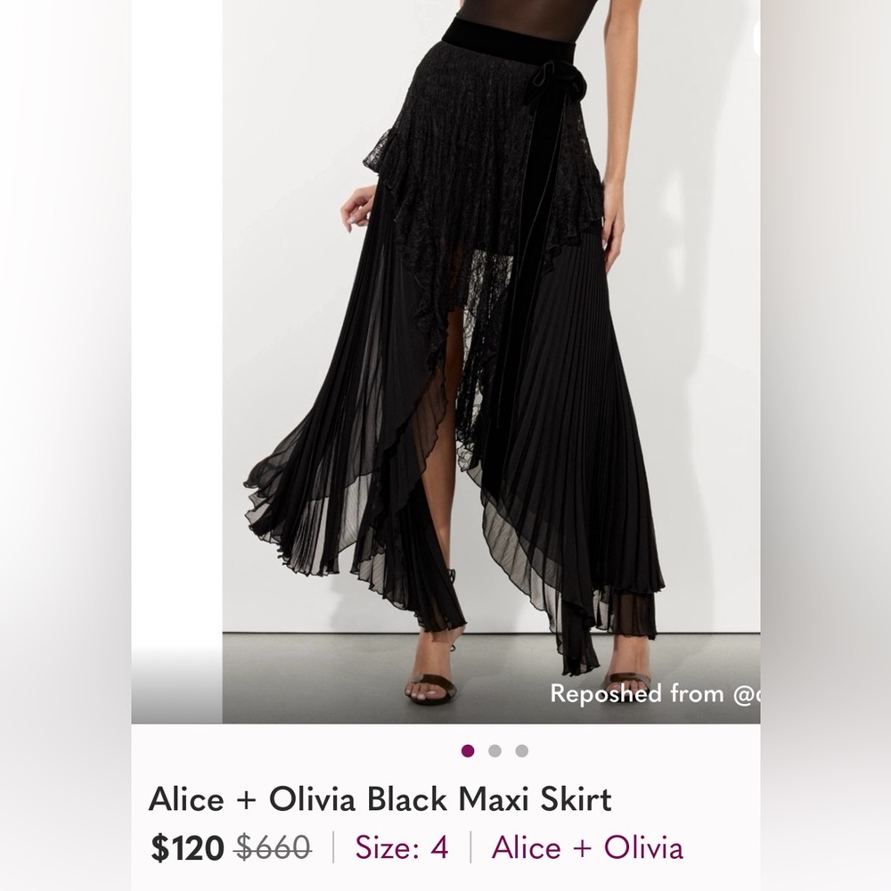 *ISO*!! In-Search-of Alice + Olivia Elegant Black Lace Maxi, size 4 or 6